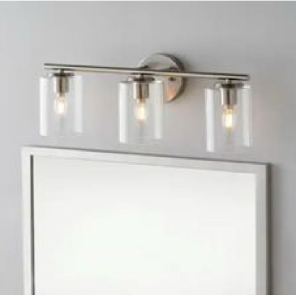 Champlain 22.375 in. 3-Light Brushed Nickel Modern Bathroom Vanity Light